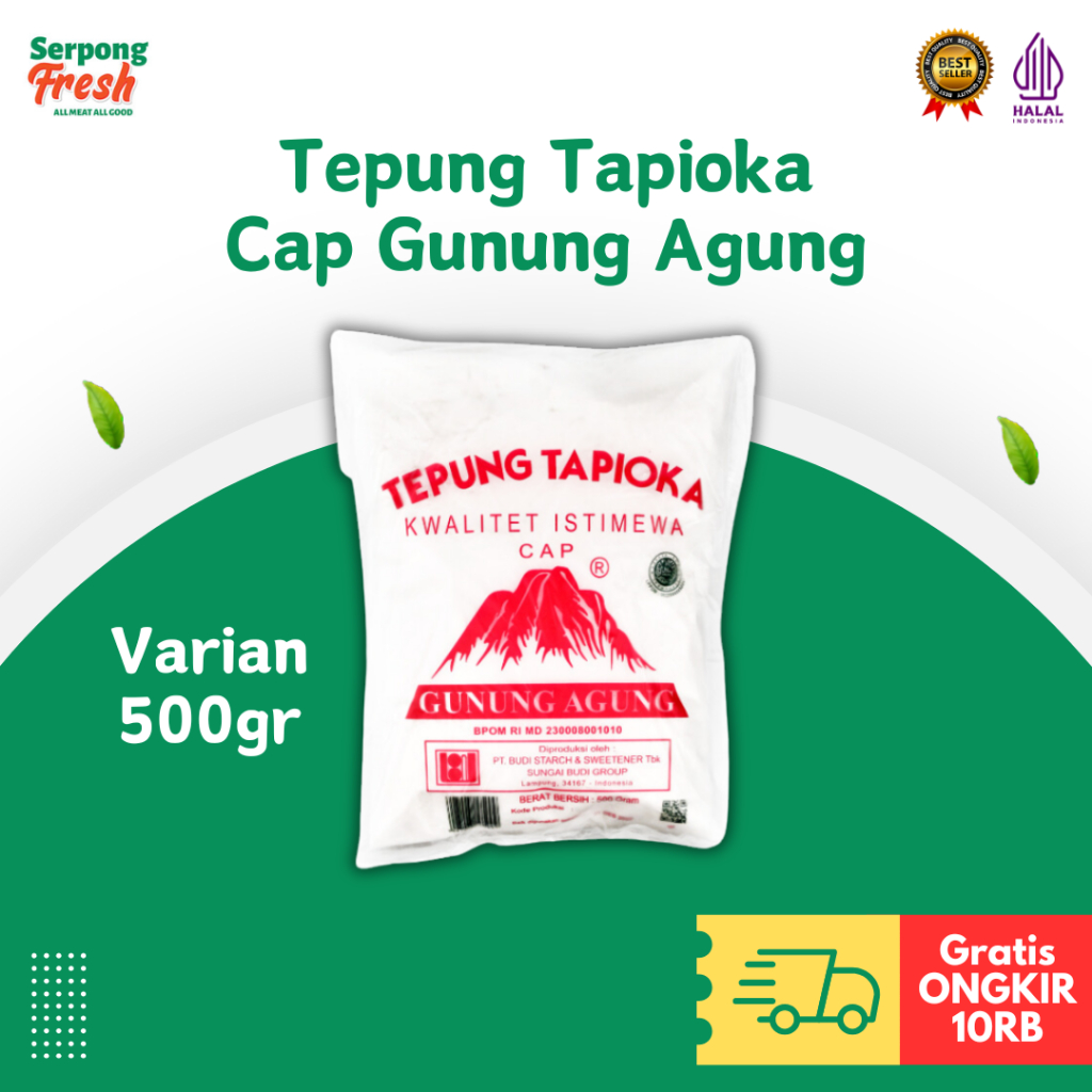 

Tepung Tapioka Kwalitet Istimewa Cap Gunung Agung 500 gr