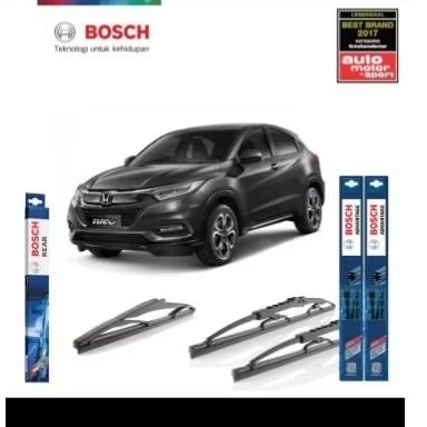 Paket Wiper Depan Belakang Honda HRV Advantage Original Bosch