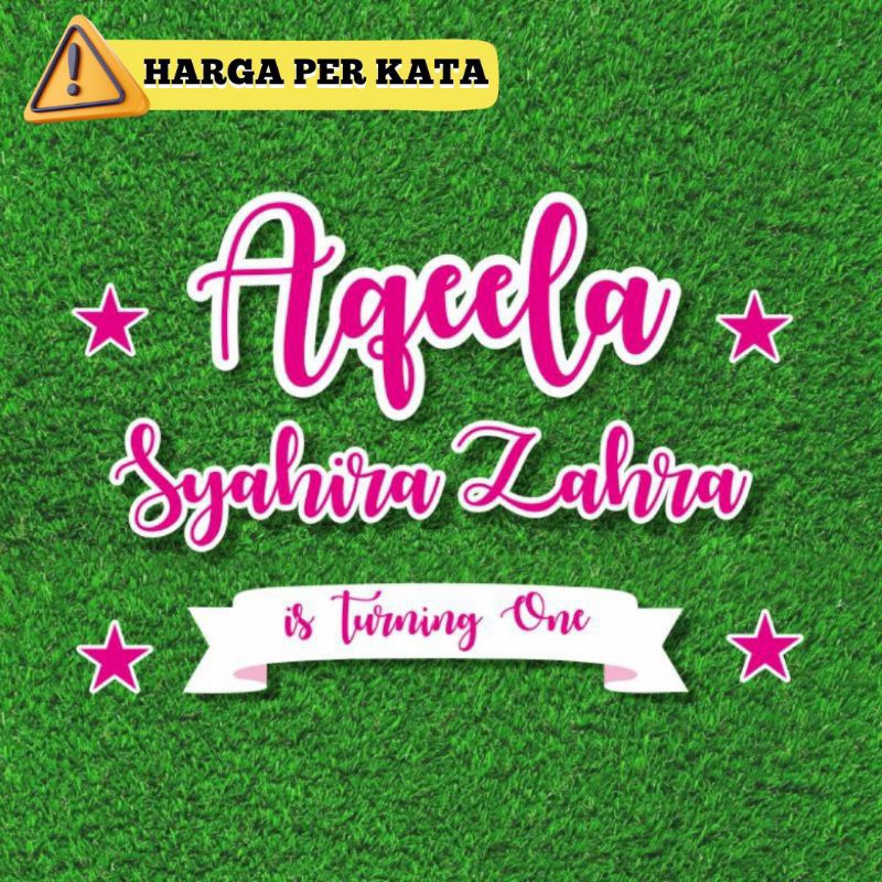 Tulisan Nama Dekorasi Backdrop Ulang Tahun Lamaran Wedding Tasyakuran Aqiqah Tedak Siten