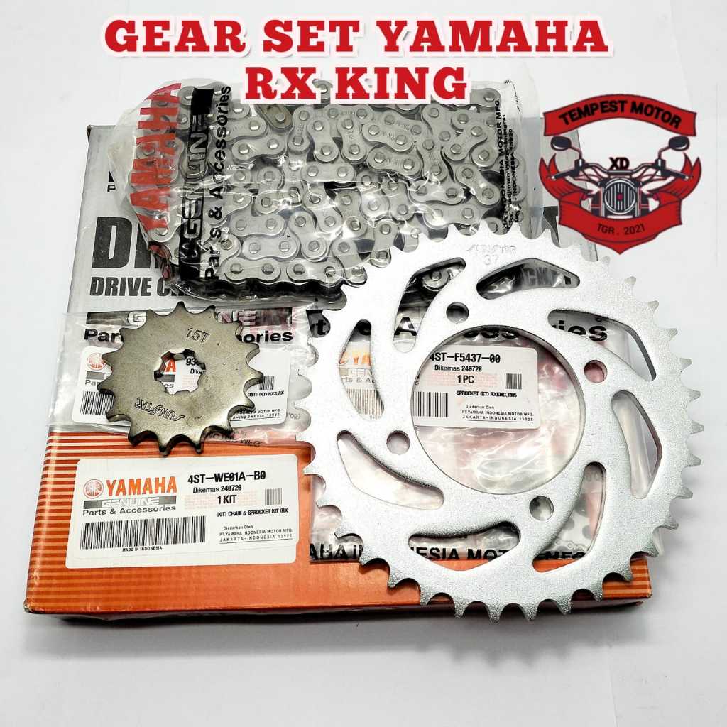 GEAR SET RANTAI RX KING GIR RANTAI ORI YAMAHA RX KING RANTAI SET GER ORIGINAL RX KING