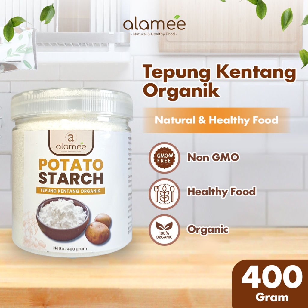 

ALAMEE Tepung Kentang Gluten Free Potato Starch Kue Organik Halus Premium 400gr