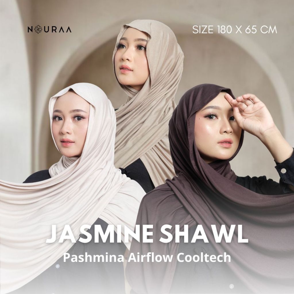 NOURAA - JASMINE SHAWL - PASHMINA AIRFLOW COOLTECH - PASHMINA KAOS RAYON