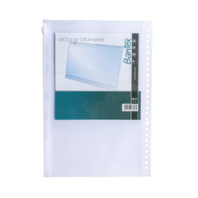 

Bantex Zipper Pocket For Mutiring Binder B5 26 Holes # 8073 08