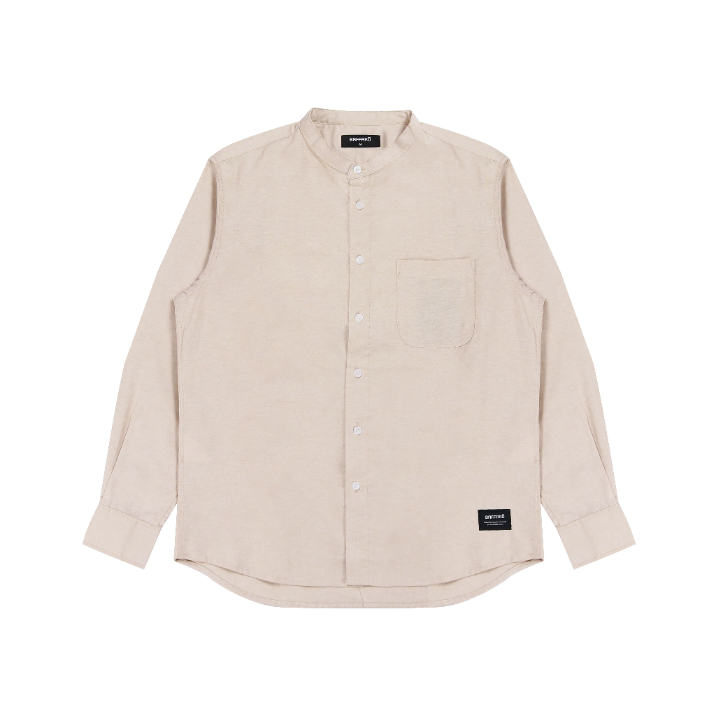 Kemeja Koko Pria Shanghai Polos Lengan Panjang Katun Cream Putih Tulang / Baju Koko Pria Polos Katun