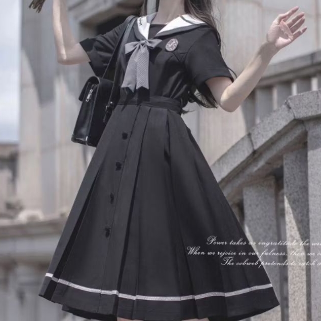 [PERIWINGKEL] seifuku dress black lolita