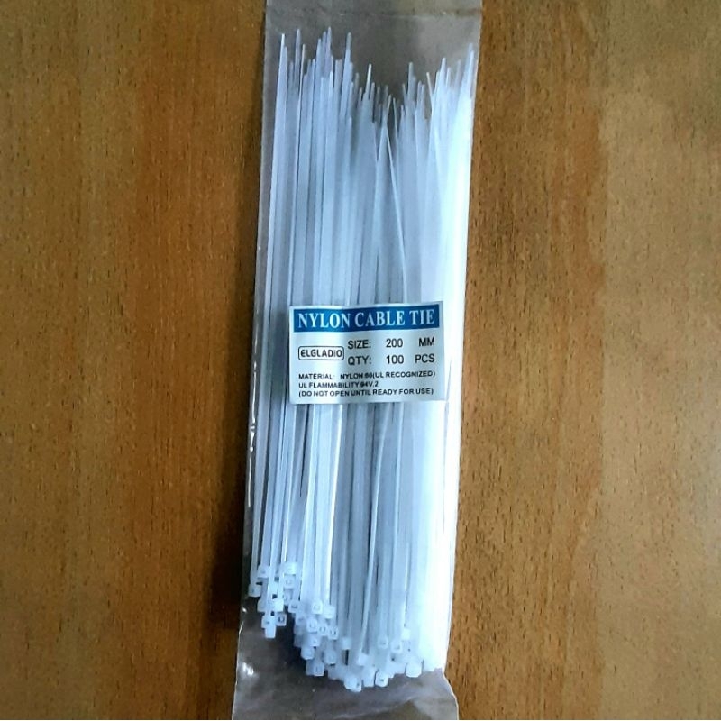 

Kabel Ties Putih 20cm (Elgladio) 100pcs/pack