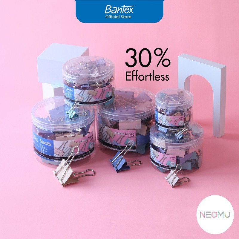 

Bantex Binder Clip Effortless / Penjepit Kertas Hemat Tenaga Hingga 30% Warna Warni Pastel ( # BD151...)