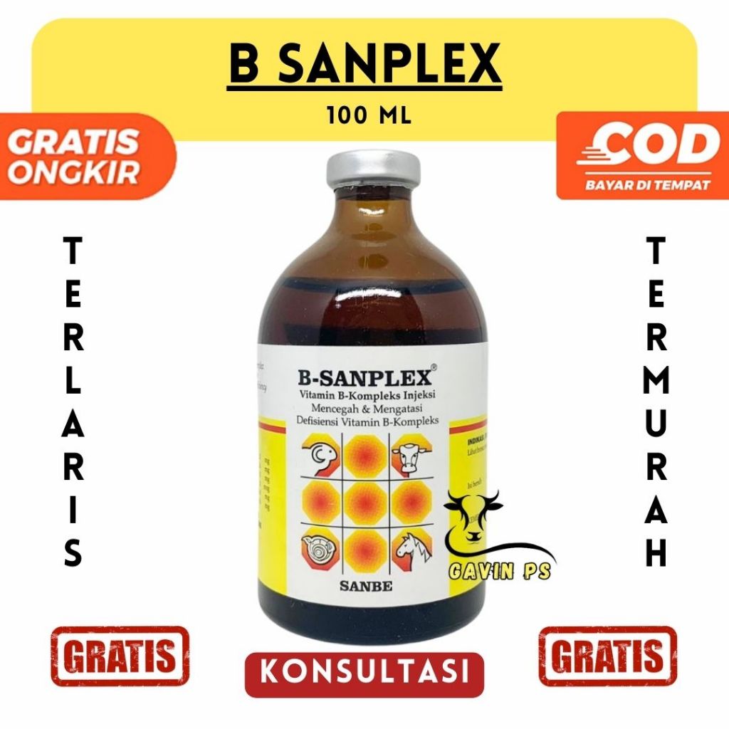 B Sanplex 100 ml Vitamin B komplek Hewan SANBEB Sanplex 100 ml Vitamin B komplek Hewan SANBE