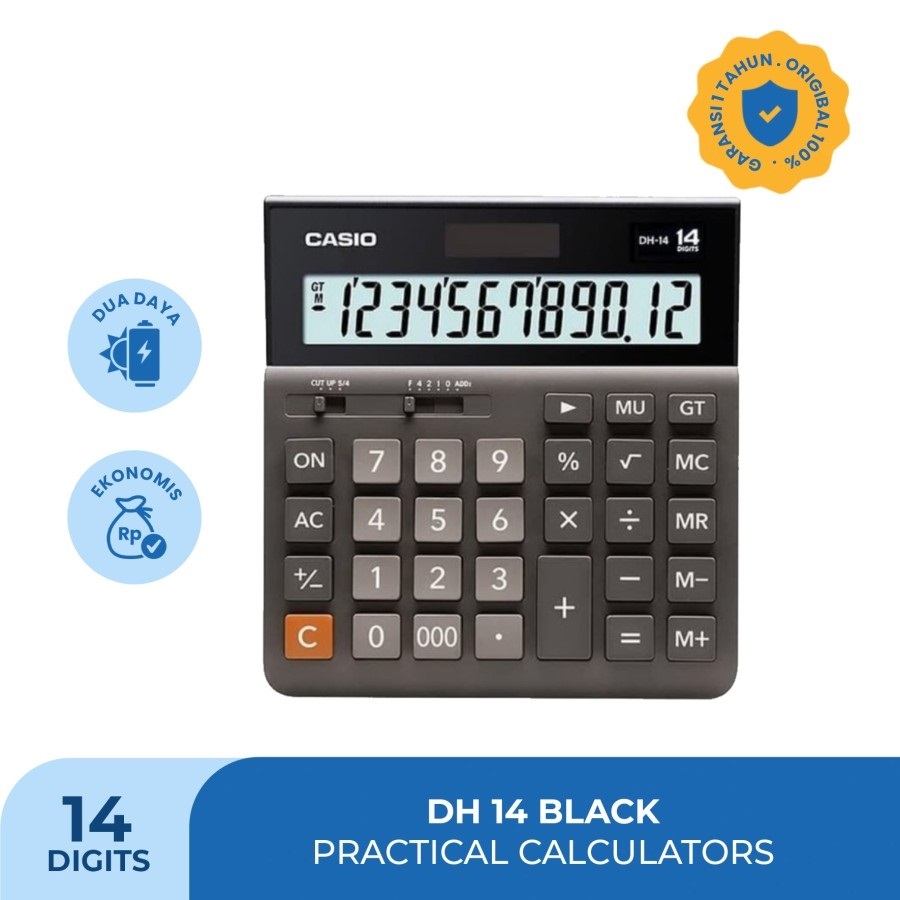 

Casio Kalkulator DH-14BK Bisnis Keuangan 14 Digit Black / Hitam