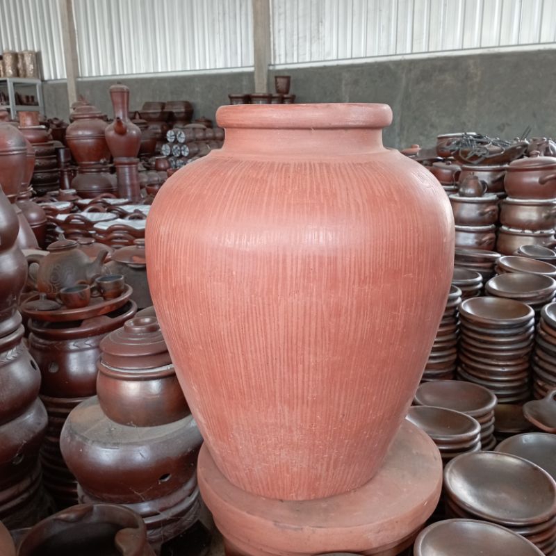 Gentong Air Gentong Besar Polos Merahan 35-40 Liter