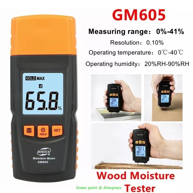 Alat Ukur Pengukur Kelembaban Kadar Air Kayu Digital Wood Moisture Meter GM605