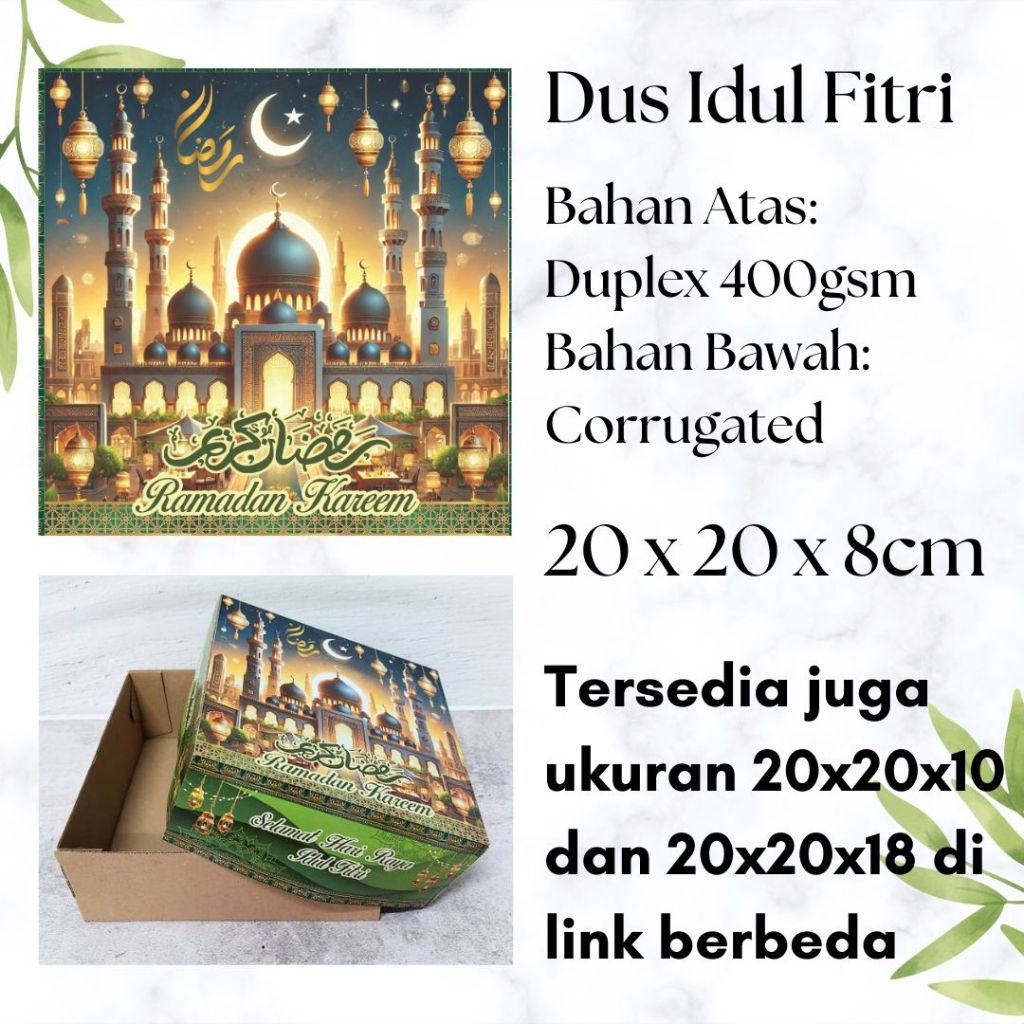 

20 x 20 x 8 LEBARAN Idul Fitri Dus Ekonomis Hampers Marmer Brownies Cake