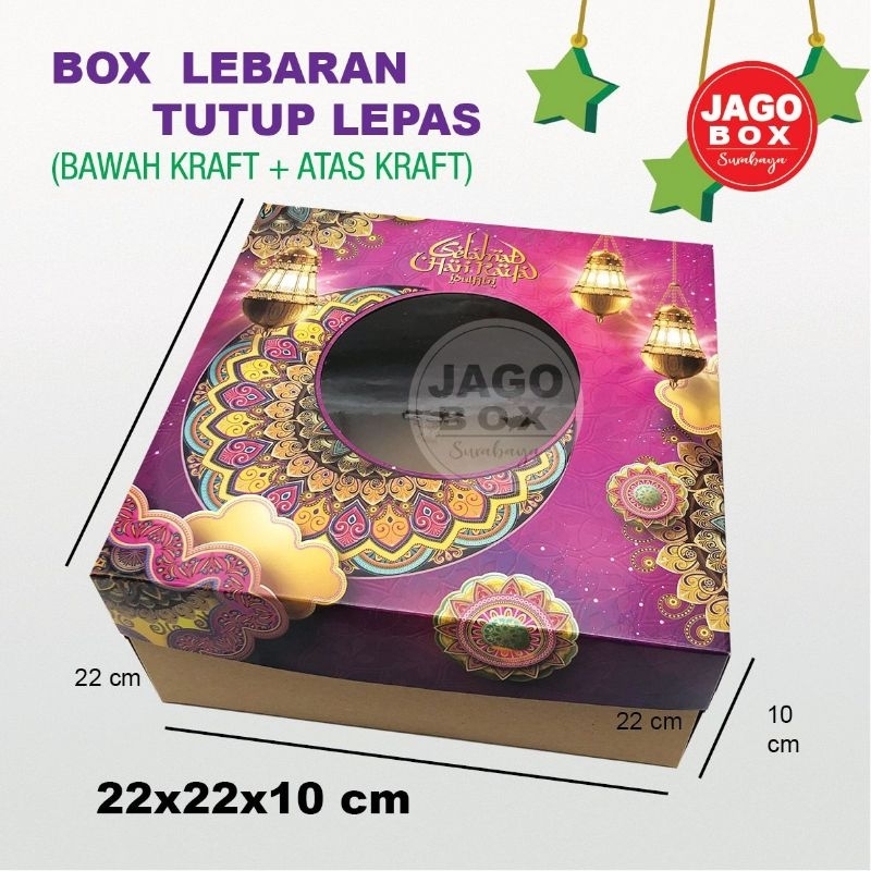 

Box Kraft Hampers Lebaran 22 x 22 x 10cm Tutup Lepas