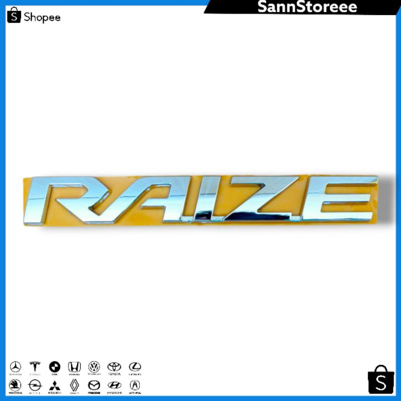 Emblem Tulisan RAIZE Chrome Original/ Emblem Logo Bagasi Toyota Raize Chrome Original