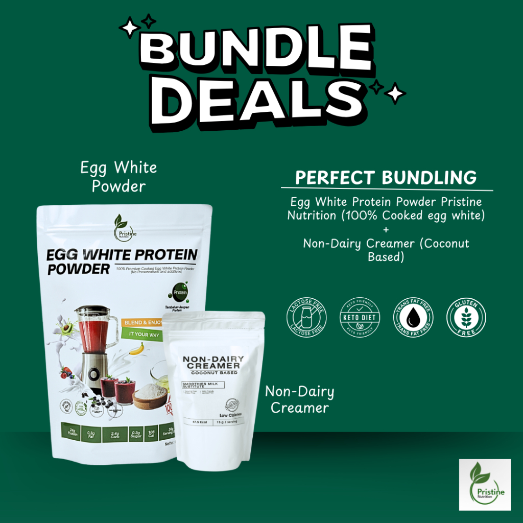 

[BUNDLING] Pristine Nutrition Egg White Powder + Non-Dairy Creamer