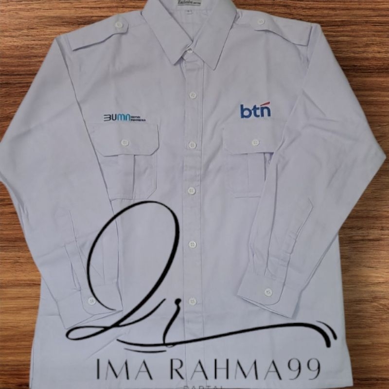 kemeja bumn btn seragam bumn btn baju bumn btn lengan panjang kantong 2