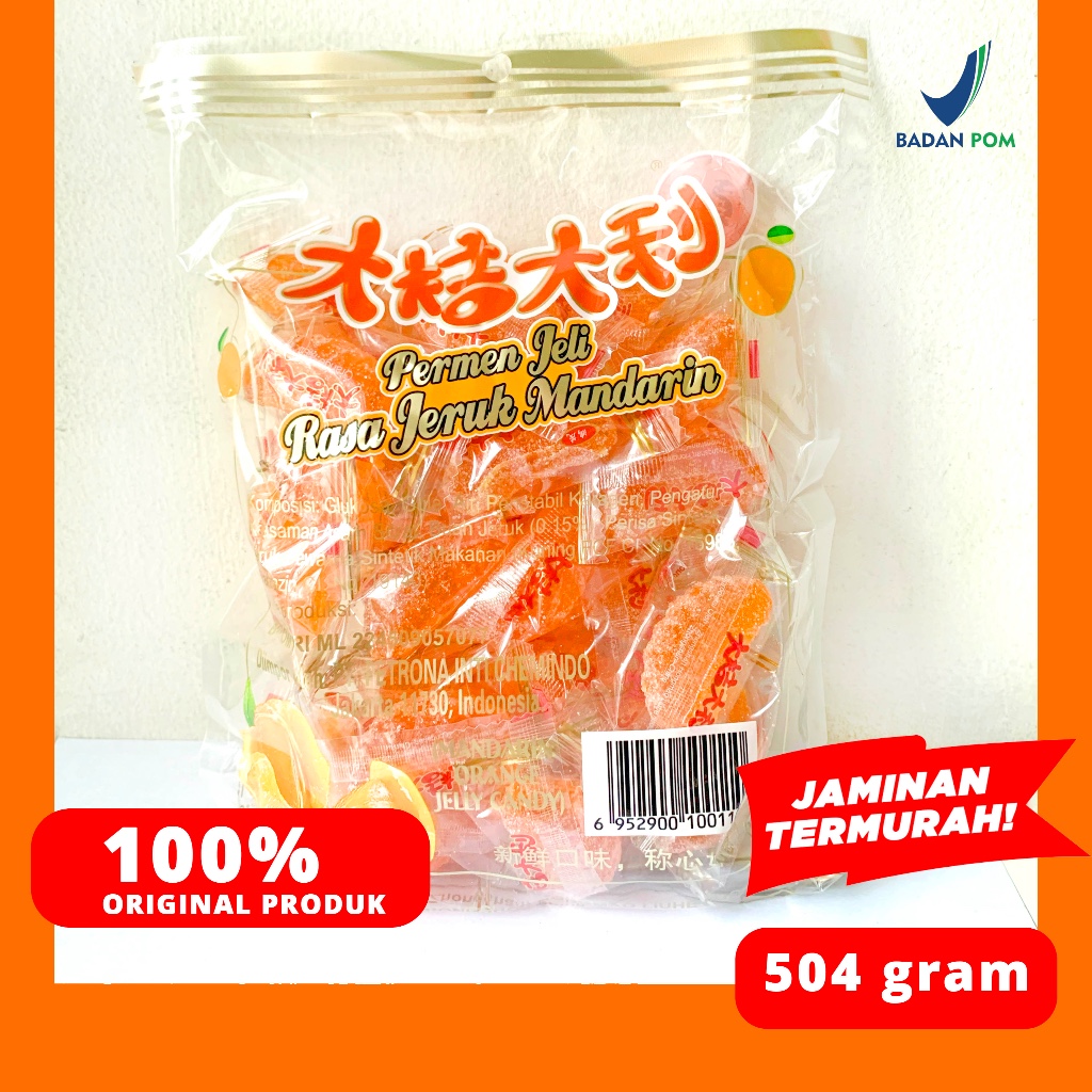 

JELI JERUK PERMEN HALAL 504GR (MANDARIN ORANGE JELLY CANDY) CHEN LIANG JI