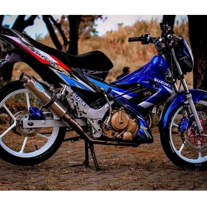 STRIPING STIKER SUZUKI SATRIA FU 150 LAMA KARBU TAHUN 2005 2006 STIKER SATRIA F THAILAND 2005 2006