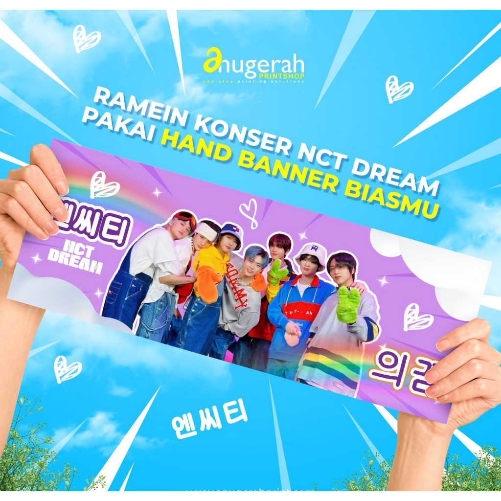 Cetak Hand banner Custom - HandBanner / Cetak Handbanner Slogan Freebies KPOP KONSER Custom