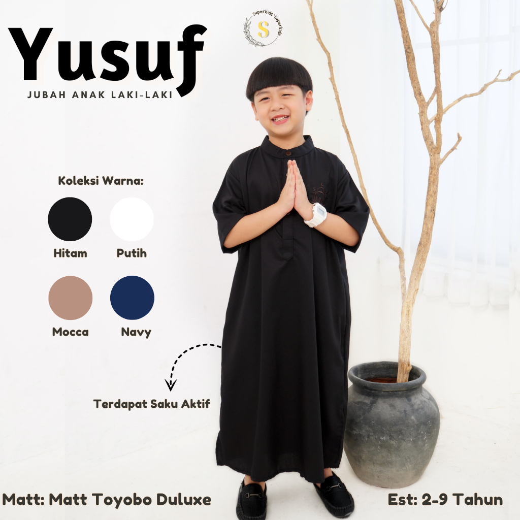 GAMKO YUSUF Jubah Anak 2-9 Tahun Gamis Anak Laki Laki Baju Koko Anak Jubah Anak Laki Laki