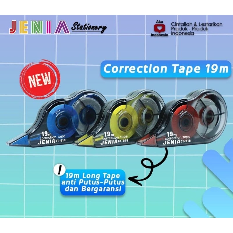 

(12 Pcs) Tipex Roll Jenia CT-020/CT-019 19M