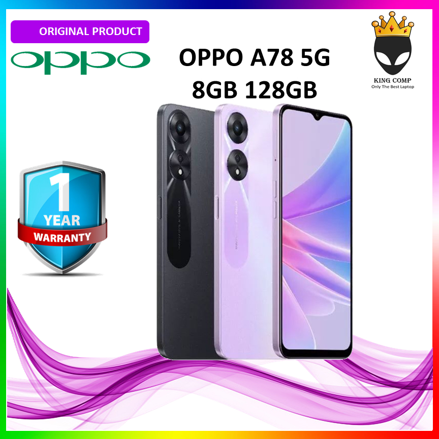 HANDPHONE OPPO A78 5G 8GB/128GB [33W SUPERVOOC+5000mAh Battery, RAM 8GB+8GB, OPPO Glow Design, NFC S