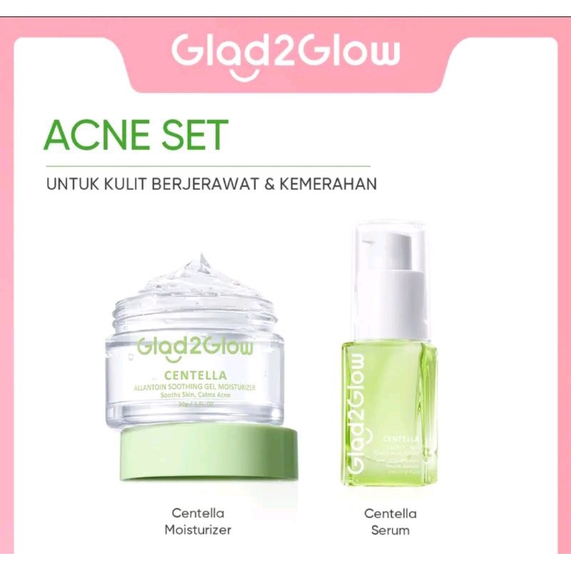 Glad2glow paket acne | Glad2glow moisturizer + serum glad2glow original