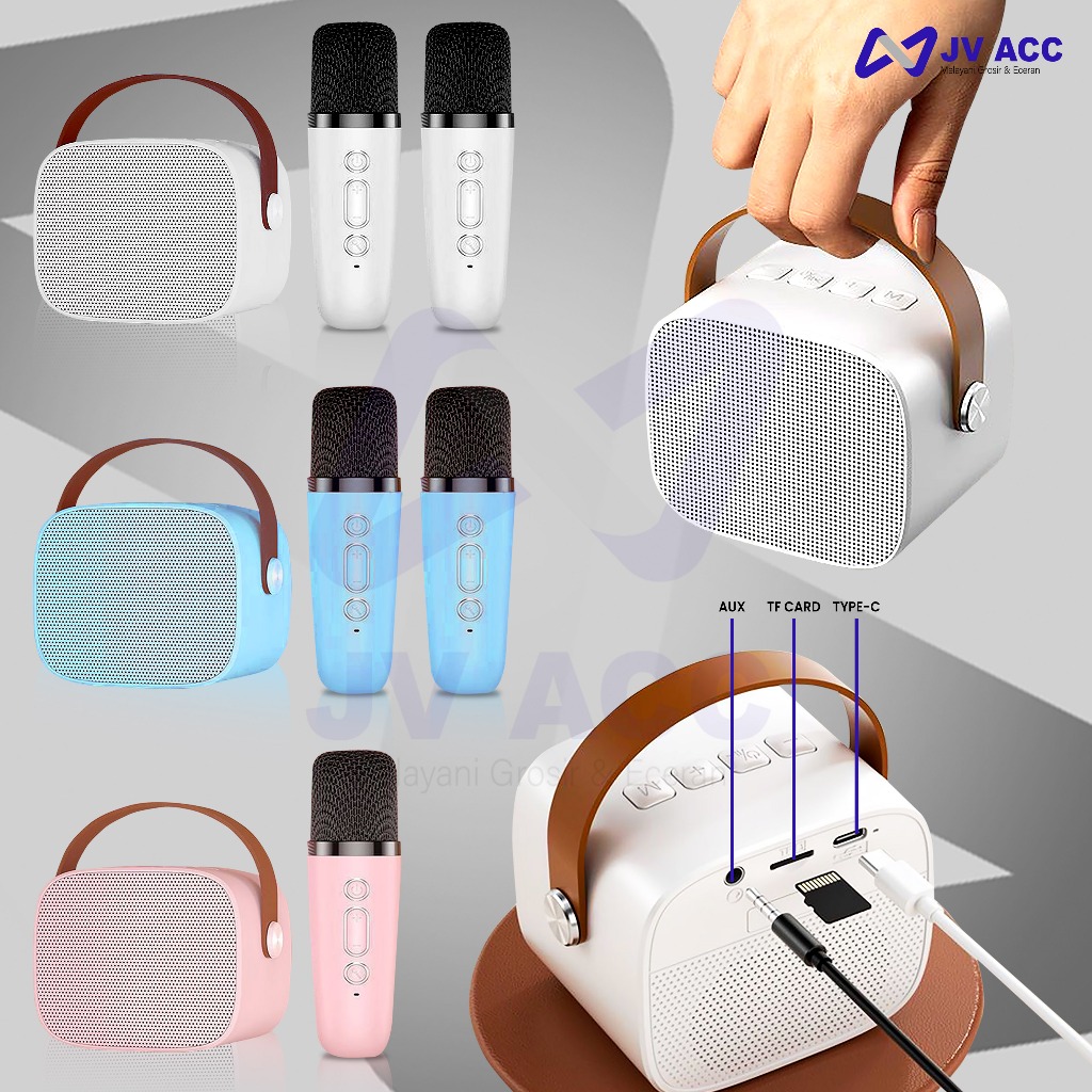 NVN-KTV1 SPEAKER BLUETOOTH MICROPHONE SET KARAOKE KTV WIRELESS PORTABLE MINI