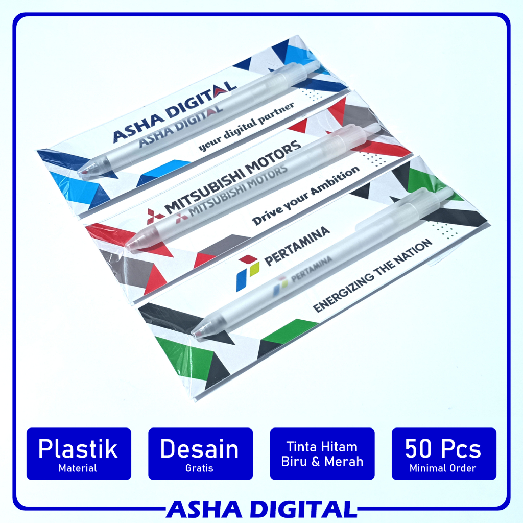

Pulpen Doff Mekanik Custom Packing | Bolpoin Promosi Souvenir Custom Logo Tulisan Kemasan Plastik | Cetak Ballpoint | Pena Lucu Pernikahan Warna Warni | Asha Digital