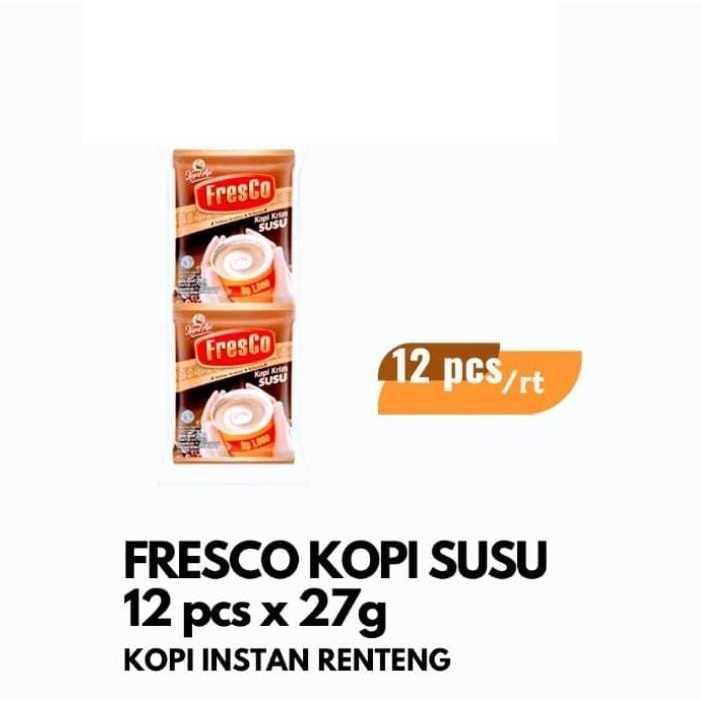 

Fresco Kopi Susu Renceng 12 sachet x 27 gram/Kopi Susu Fresco Renteng 12 sachet