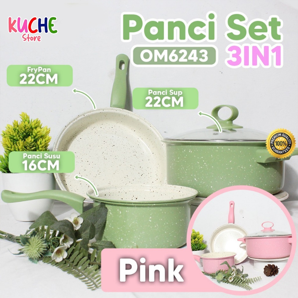 Panci Set 3 Pcs /  Fry pan / Sauce pan / Milk pot