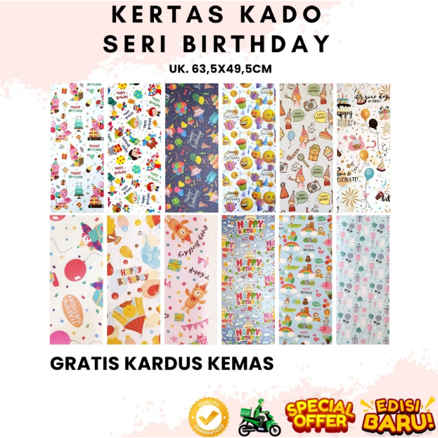 

Kertas kado Wrapping Paper Sansan Wawa Seri Birthday