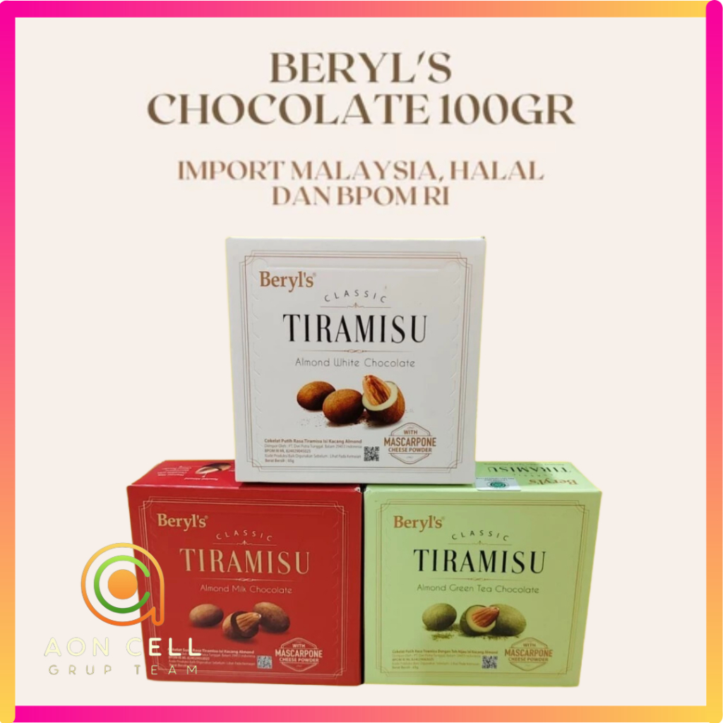 

Beryl's Tiramisu Almond Box Chocolate 100Gram 100gr 100g 65gram 65gr 65g beryls cokelat Malaysia Import