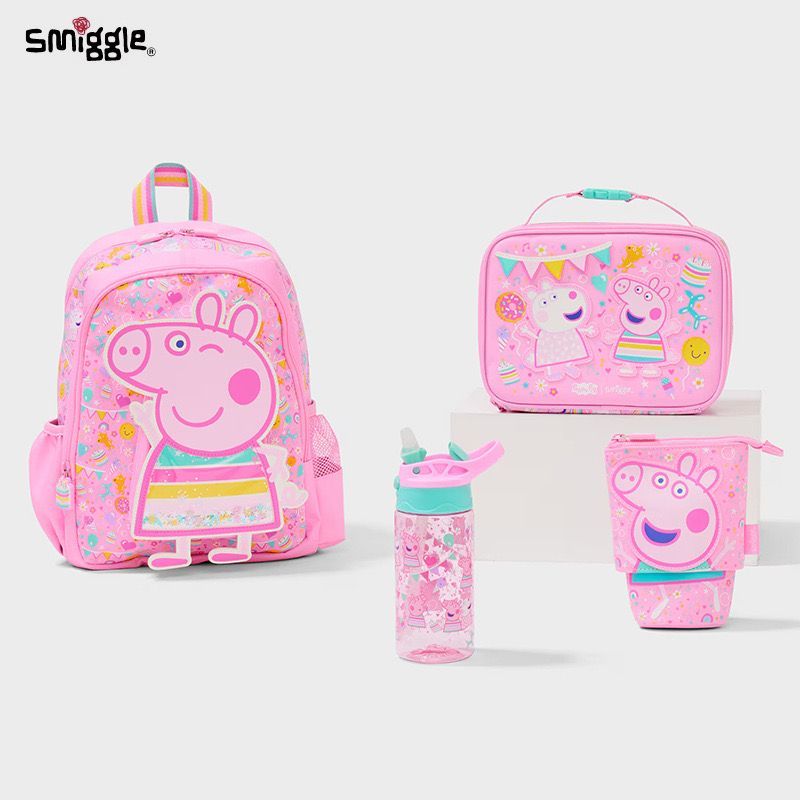 Tas Smiggle Anak Perempuan Seri Peppa Pig Ransel Backpack / Lunch Bag / Lunch Box / Trolley