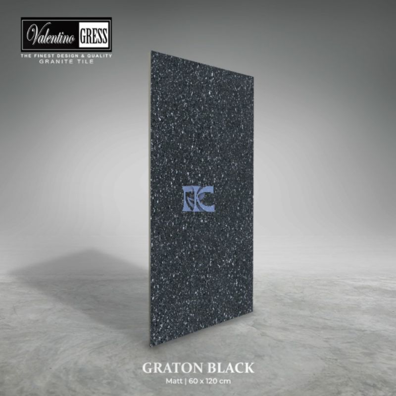 Granit lantai 60x120 Graton Black / Valentino Gress / Kw 1 / Matt