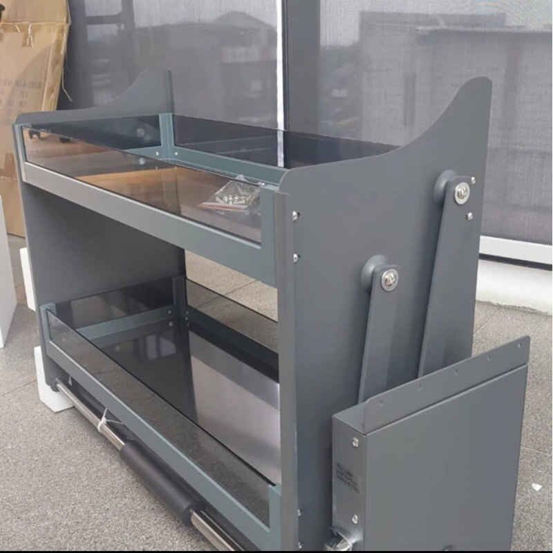 rak gelas dan mangkok pulldown multipurpose, rak slowmotion TMB GE-900 (glass elevator 900), TMB GE-