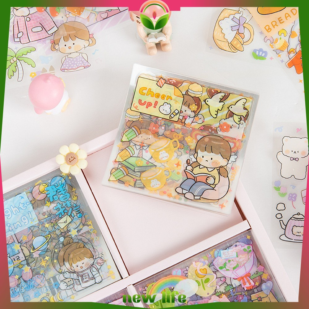 

Stiker Buku Diary Tumblr Botol Karakter Lucu 2D Isi 100pcs / Sticker Lucu Kekinian Dekorasi Scrapbook Sticker Aesthetic Newlife C473