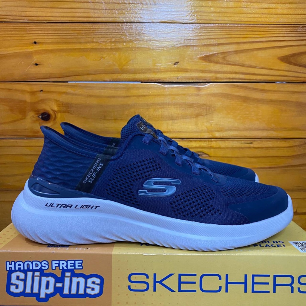 SEPATU SKECHERS PRIA SKECHERS BOUNDER 2.0 EMERGED 232459 NAVY TALI FASHION KARET SLIPON SNEAKER SPOR