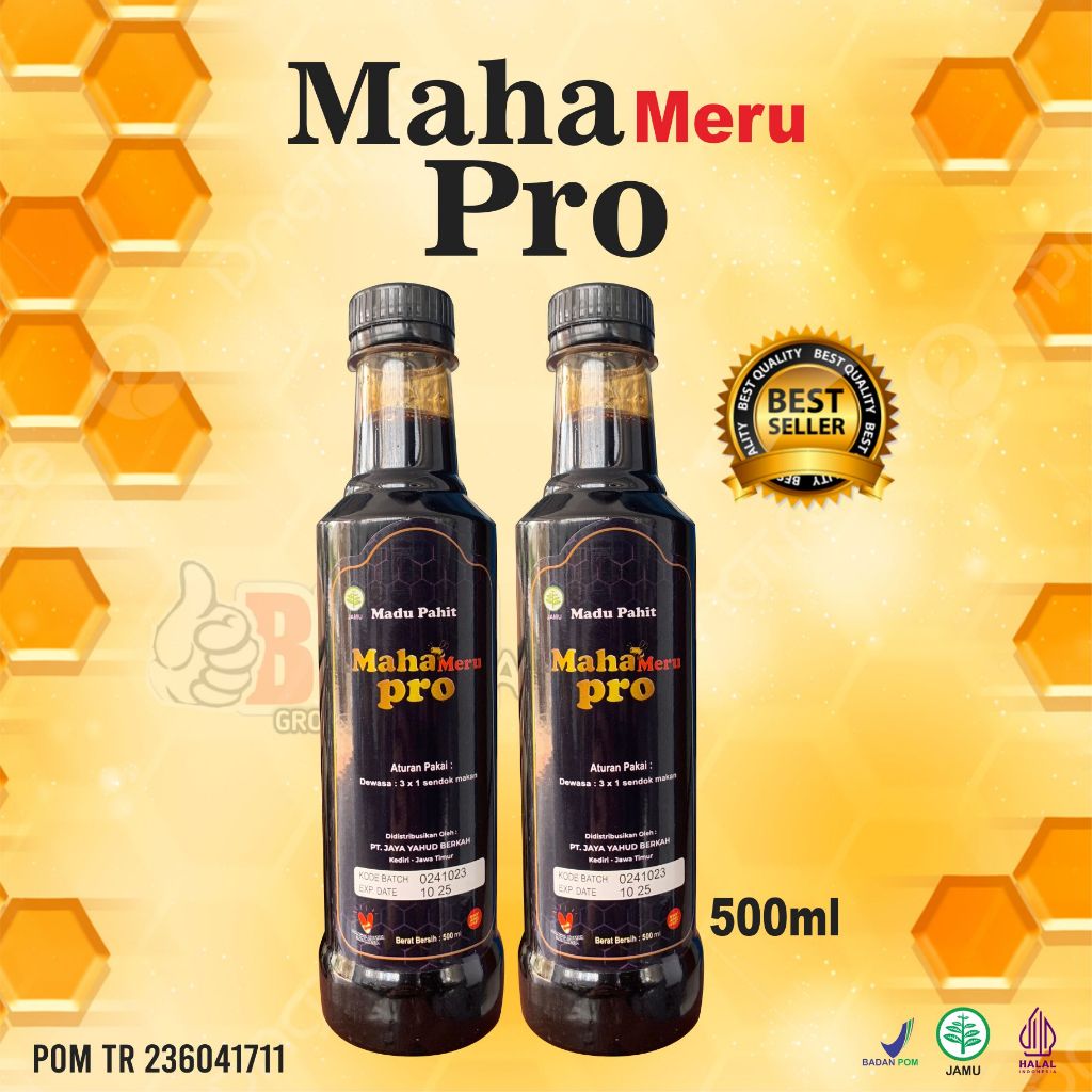 2 BOTOL MAHAMERU PRO  / MADU HITAM PAHIT / MADU HERBAL / MADU MURNI