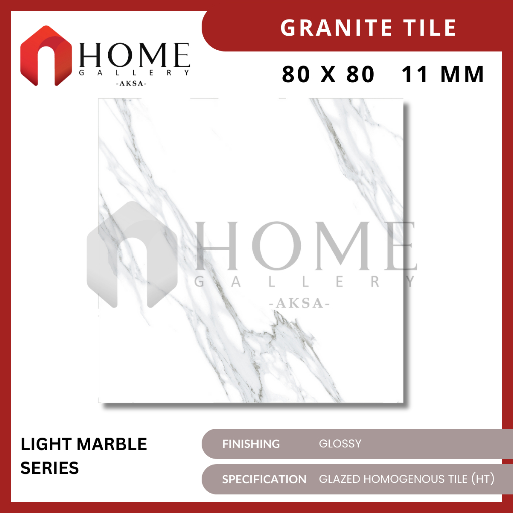Granit Lantai 80x80 IKAD Light Marble Series Glossy Sofita White