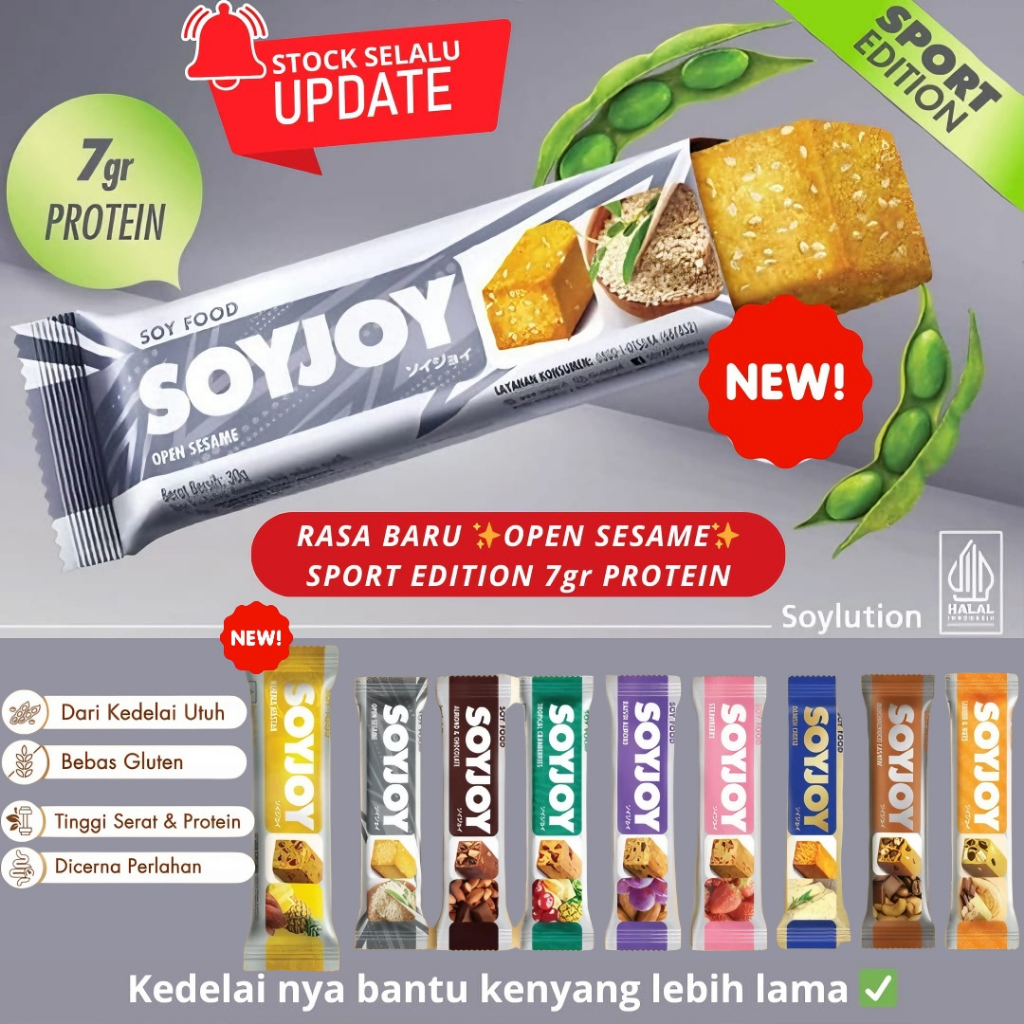 

SOYJOY Snack Protein Bar Kedelai Tenaga Recovery Lari Sepeda Olahraga Cemilan Sehat Diet