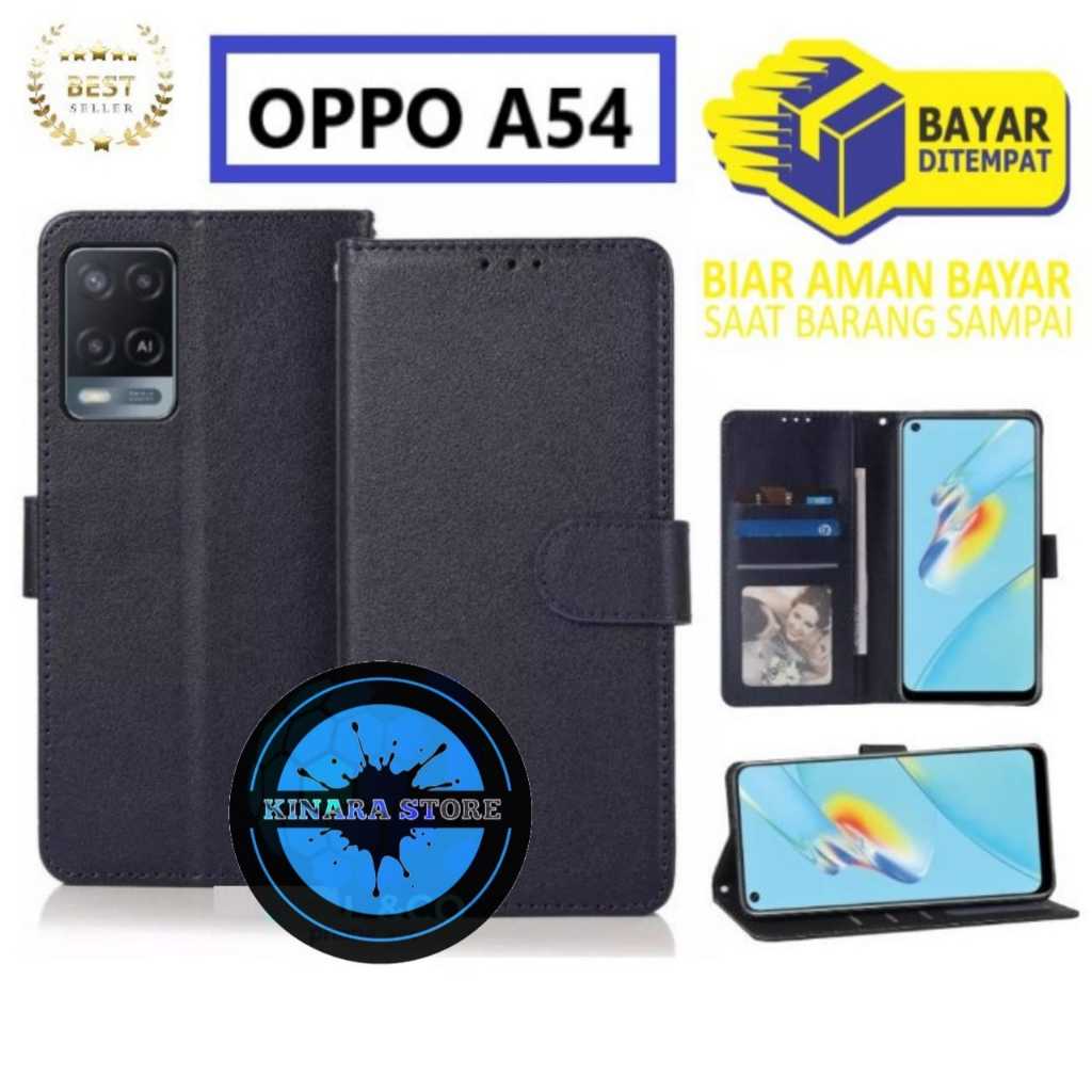 DOMPET HP UNTUK OPPO A54 NEW 2021 LEATHER FLIP CASE OPPO A54 NEW 2021