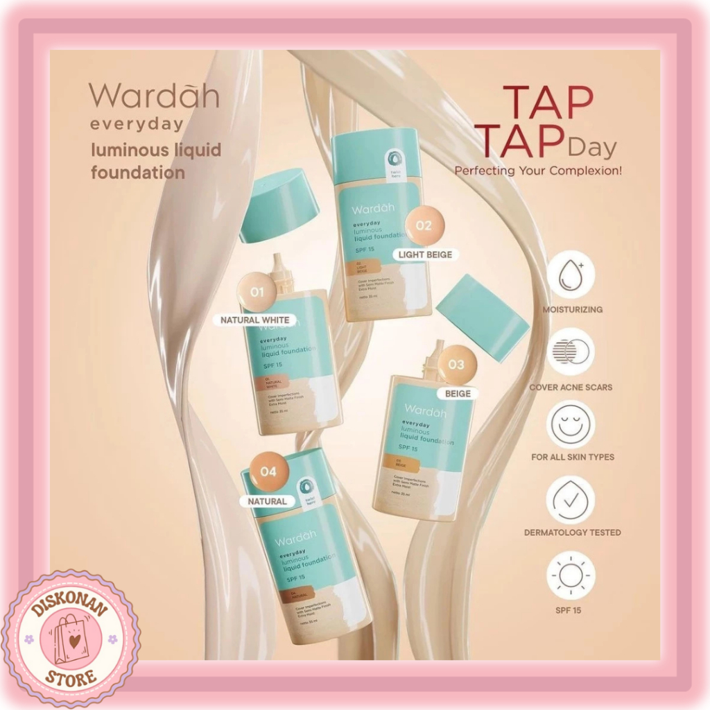 WARDAH Luminous Liquid Foundation SPF 15 | WARDAH Luminous Liquid Foundation SPF 15 | Alas Bedak