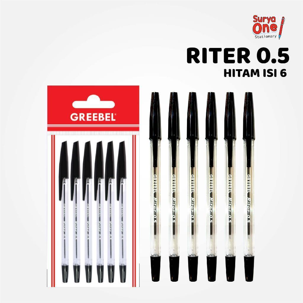 

Pulpen Ballpen / Greebel Riter 0.5 Tinta (6PCS/SET) / Ballpoint Bolpen Bolpoin Pena Gel Suryaone