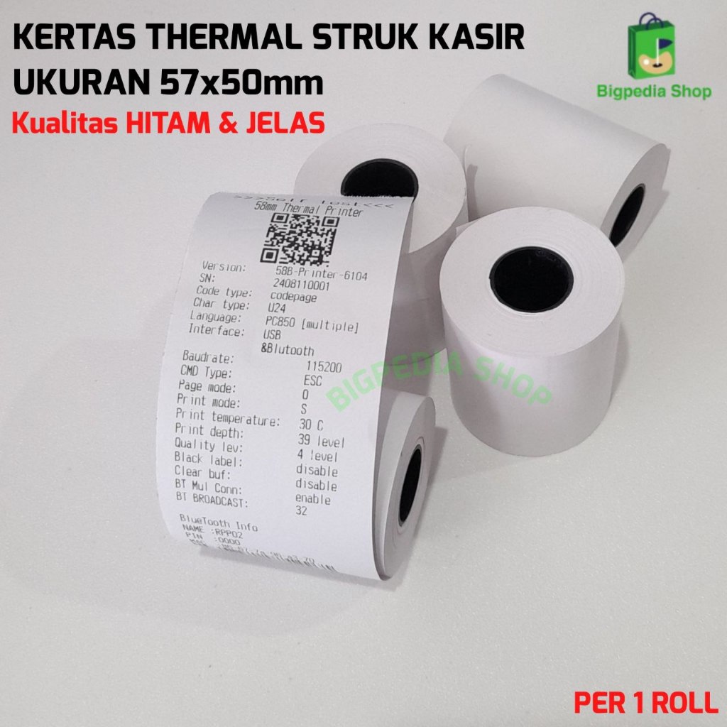 

Kertas Thermal Printer 57x50MM per 1 roll