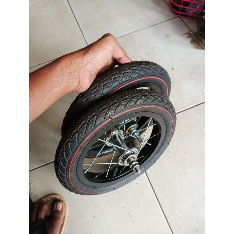 Paket Velg pushbike balance bike sepeda keseimbangan ukuran 12 ban swallow kecil kuat