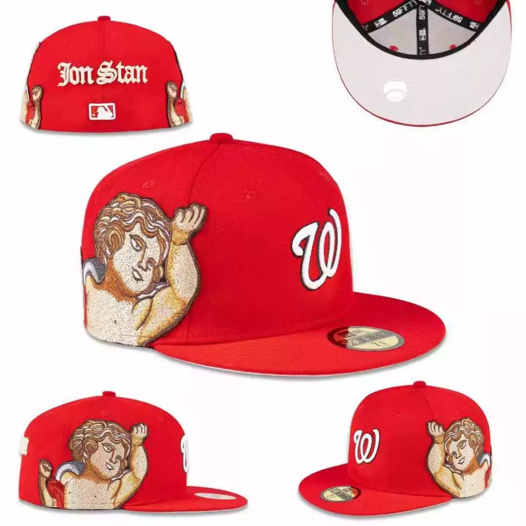 Topi Snapback Fitted Washington Jon Stan Kids Angel Blue White Biru Elektrik Bordir Build Up Caps