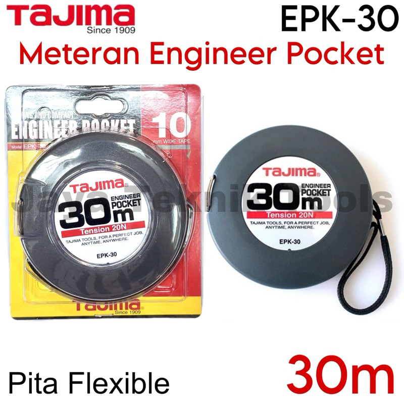 Meteran Engineer Pocket Tajima 30 m EPK-30 Roll Meter Flexible Steel Besi