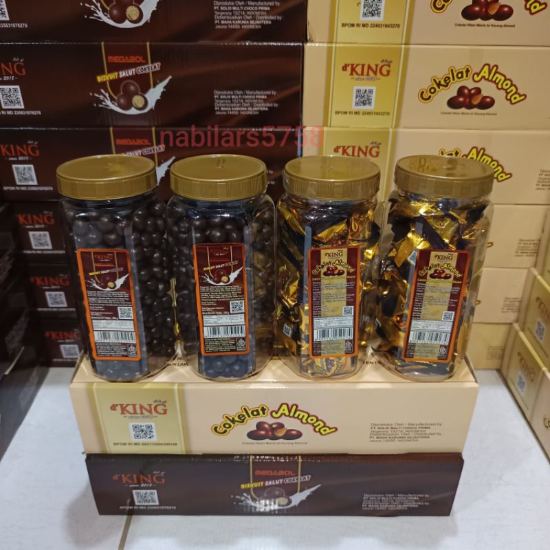 

d'KING Cokelat Almond Mix Bonibol Megabol 1 Dus isi 4 Toples