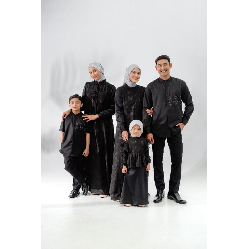 ZOYA Sarimbit 2025 Tutuwuhan Black - Fashion Muslim Set Sarimbit Keluarga Embun Dress/Edelweiss Dres